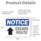 Signmission Escape Route (Up Arrow) Sign With Symbol, 14 in W x Rectangle, Vinyl Decal OS-2PACK-NS-D-1014-L-12140 - alternate 2